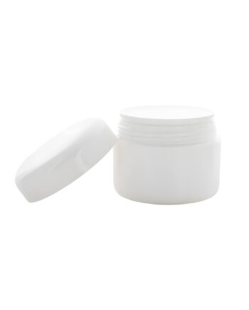 Plastbøtte Til Cremer 30 Ml Hvid  Hård Pp Plast  Klar Dæklåg Hedenhus Giftfri  Lugtfri  Genanvendelig  ø50xh42 Mm