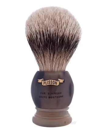 Plisson 1808 Barberkost  High Mountain White Badger   Genuine Horn  Original  Str  18