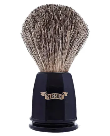 Plisson 1808 Barberkost  Russian Grey Badger   Sort Akryl  Heritage  Str  12