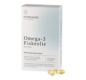 Porsano Omega-  Fiskeolie 60 Kapsler