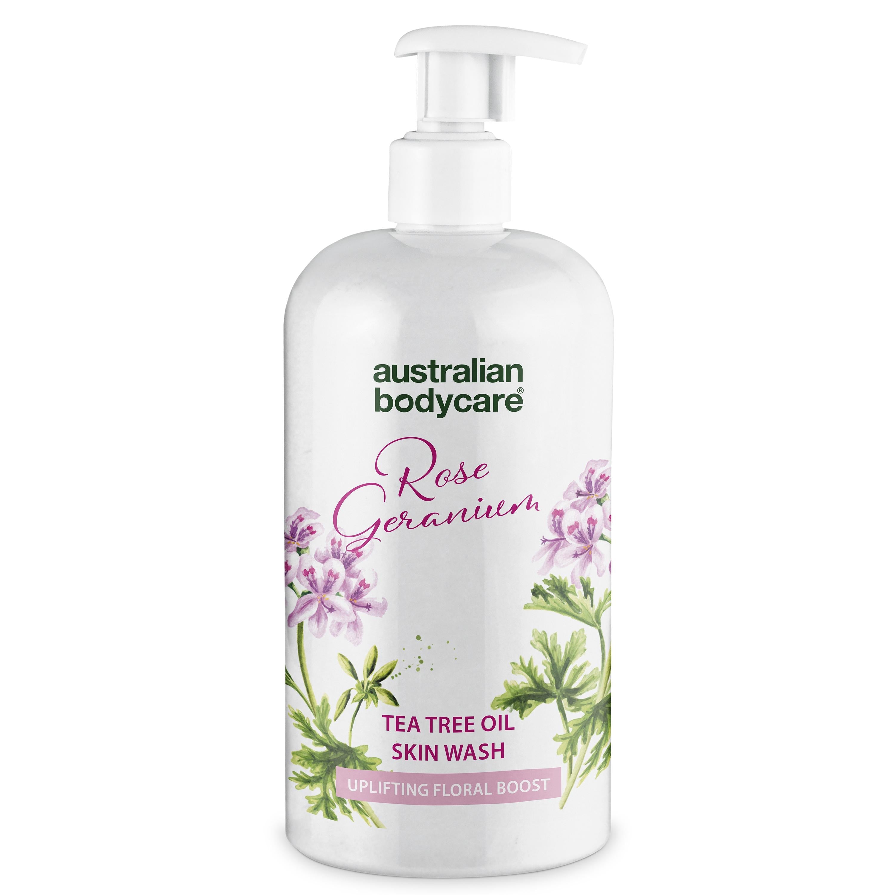 Professionel Rose Skin Wash    Dybderensende Professionel Showergel Med Tea Tree Oil Og Rose Geranium 500 Ml