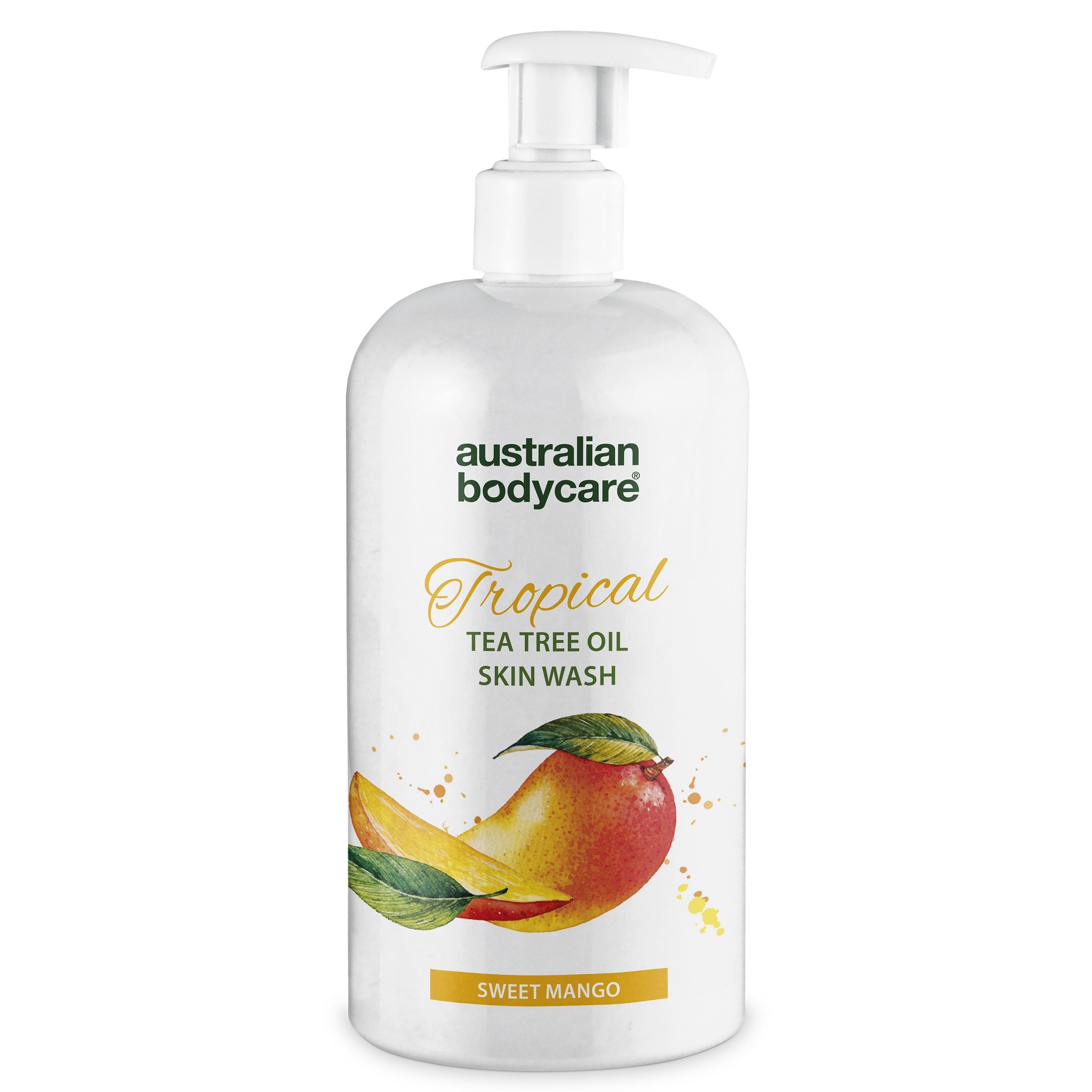Professionel Tropical Skin Wash Med Mango    Body Wash Med Tea Tree Oil Og Mango For Ren Og Problemfri Hud 500 Ml