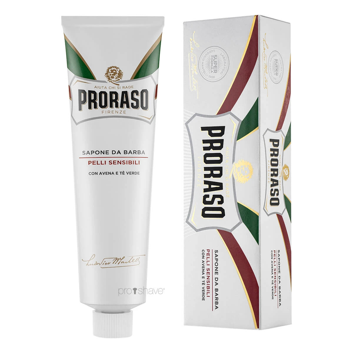 Proraso Barbercreme Sensitive  Grøn Te   Havre  150 Ml