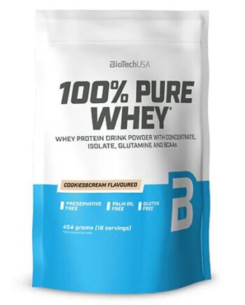 100  Pure Whey Protein Pulver Cookies   Cream 454 Gram