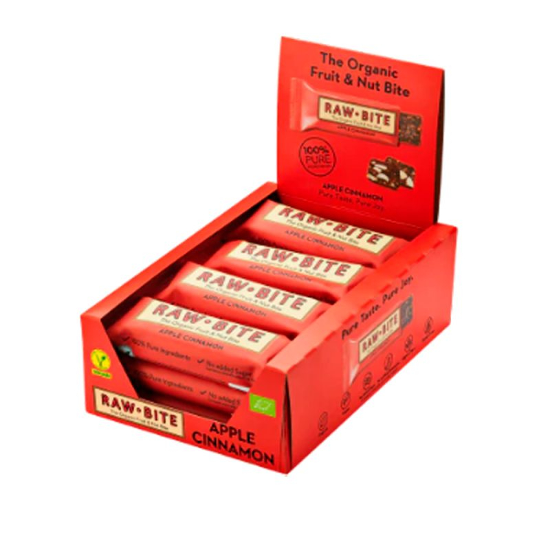 Rawbite Apple Cinnamon    Bull  50g  Køb 12 Stk  Spar 10