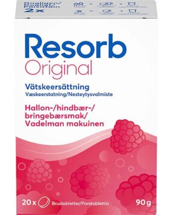 Resorb Original Hindbærsmag 20 Tabletter