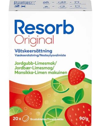 Resorb Original Jordbær-limesmag 20 Tabletter