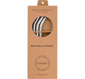 Smoothie Straw Silver Bent  1pk