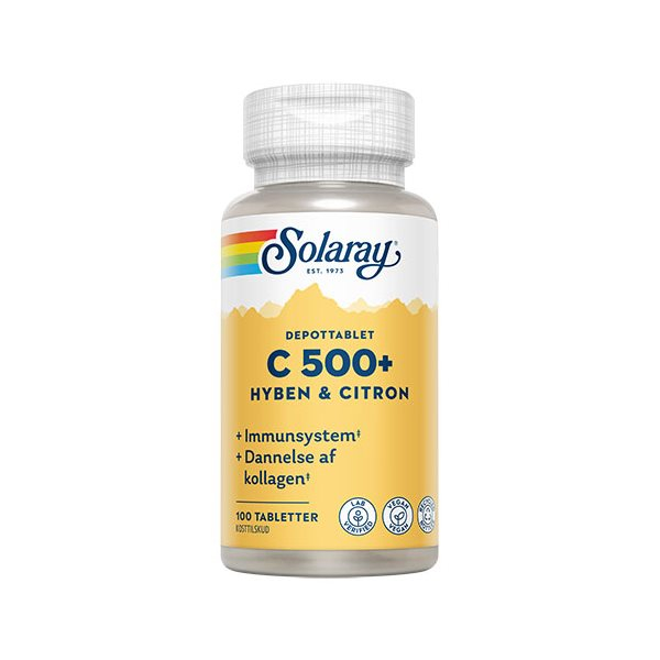 Solaray  -vitamin C500  Hyben  Citron 100 Tabletter