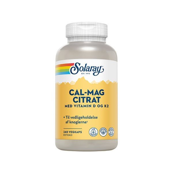 Solaray Cal-mag Citrat     - Og K2-vitamin 240 Kaps