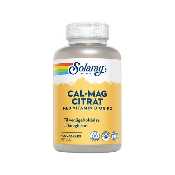 Solaray Cal-mag Citrat     - Og K2-vitamin 150 Kaps