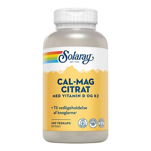 Solaray Cal-mag Citrat Med Vitamin   Og K2 240kap