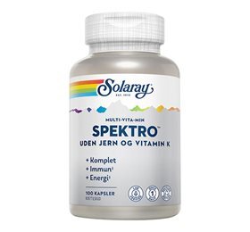 Solaray Spektro    Jern Multi Vitamin 100 Kapsler