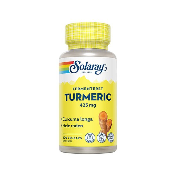 Solaray Turmeric Fermenteret 100 Kapsler