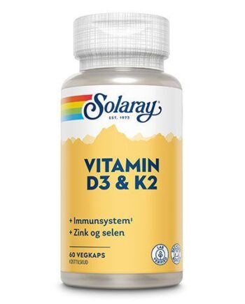 Solaray Vitamin D3   K2 60 Kapsler