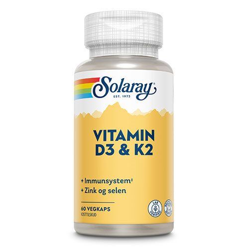 Solaray Vitamin D3 K2 60 Kapsler