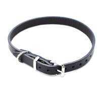 Sort Halsbånd   Læder Halsrem 16 Mm   45 Cm