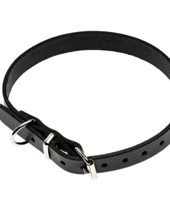 Sort Halsbånd   Læder Halsrem 16 Mm   40 Cm