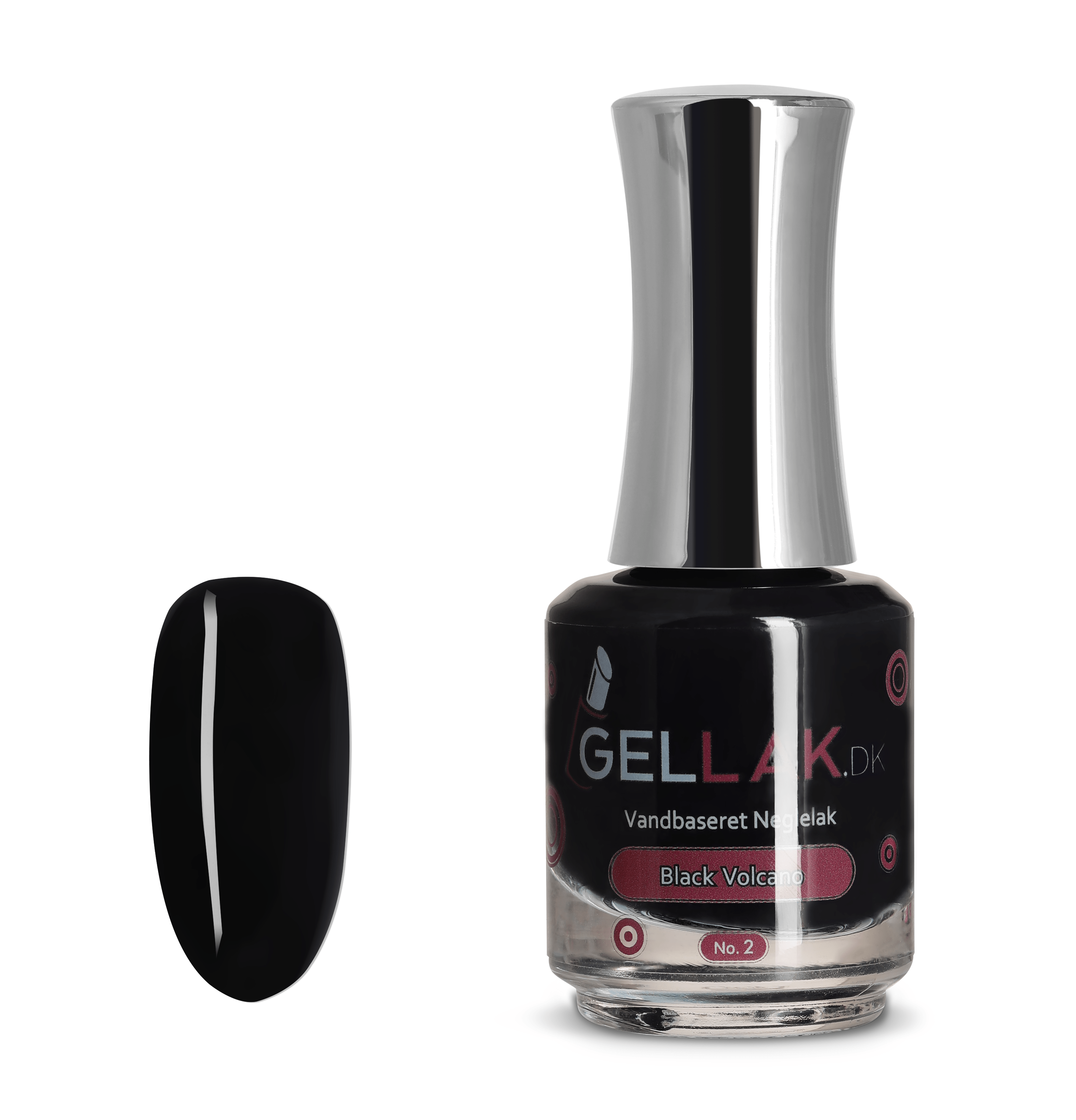 Sort Vandbaseret Neglelak    Quot Black Volcano Quot  No      15 Ml   Gellak Dk