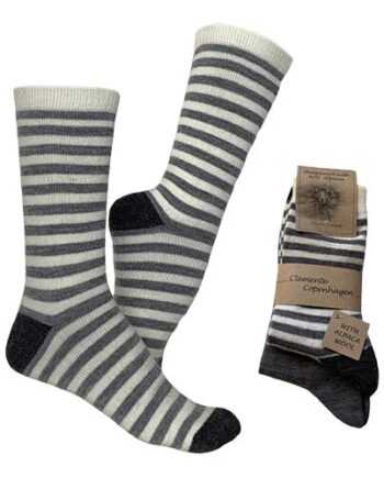 Strømper Grå Hvidstribet   Grå Str  39 42  -pak