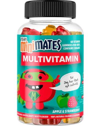 Team Minimates Multivitamin Med æble Og Jordbær 60 Gum