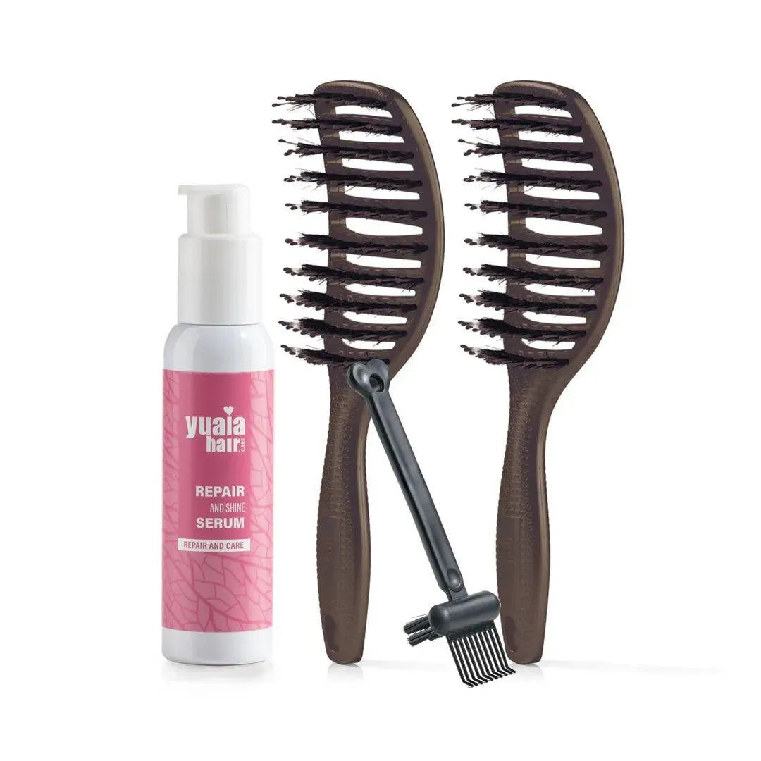 Ultimative Detangler Sæt Stk Soft Espresso Gratis Hårserum Og Cleaning Brush