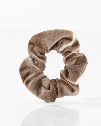 Velour Scrunchies Beige