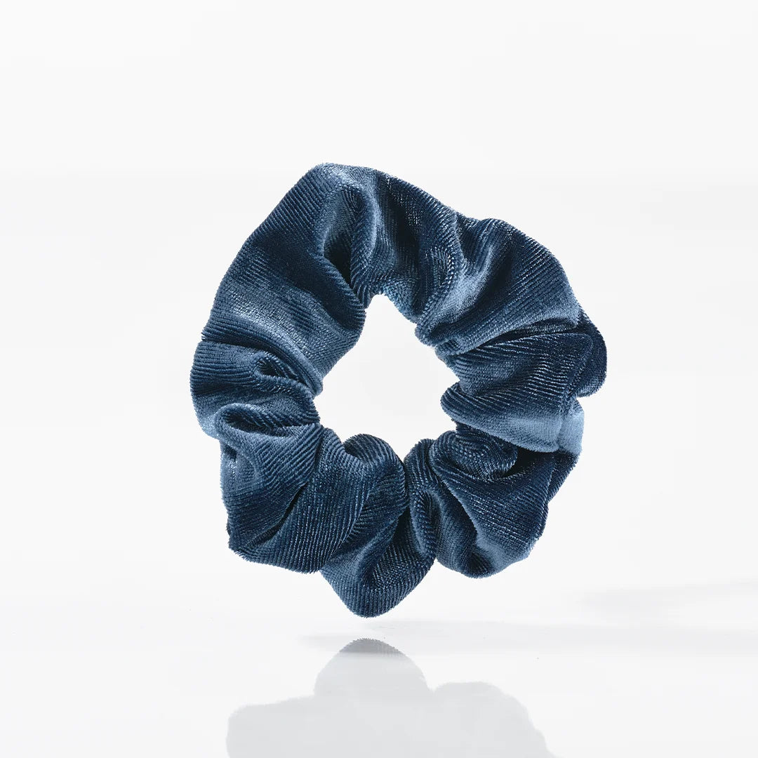 Velour Scrunchies Blå