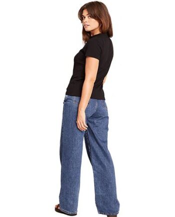 Women   Ribbed Crew Neck  -shirt Sort Str