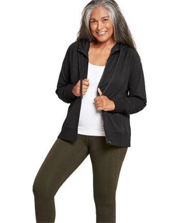 Women   Weekend Zip-up Hoodie Black Str  Xs