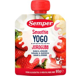 Yogo Smoothie Med Banan   Jordbær Fra   Mdr  90g