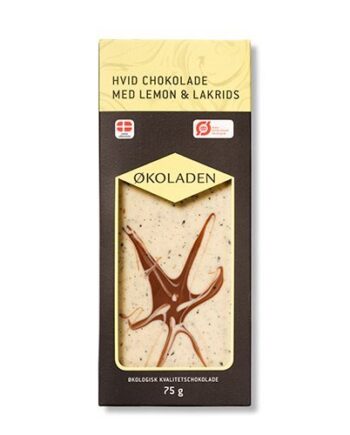 økoladen Chokolade Hvid Lemon Lakrids    75g