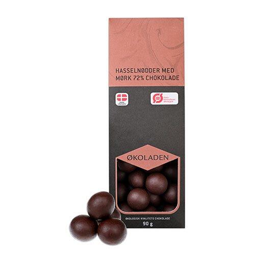økoladen Hasselnødder    72  Mørk Chokolade    90g