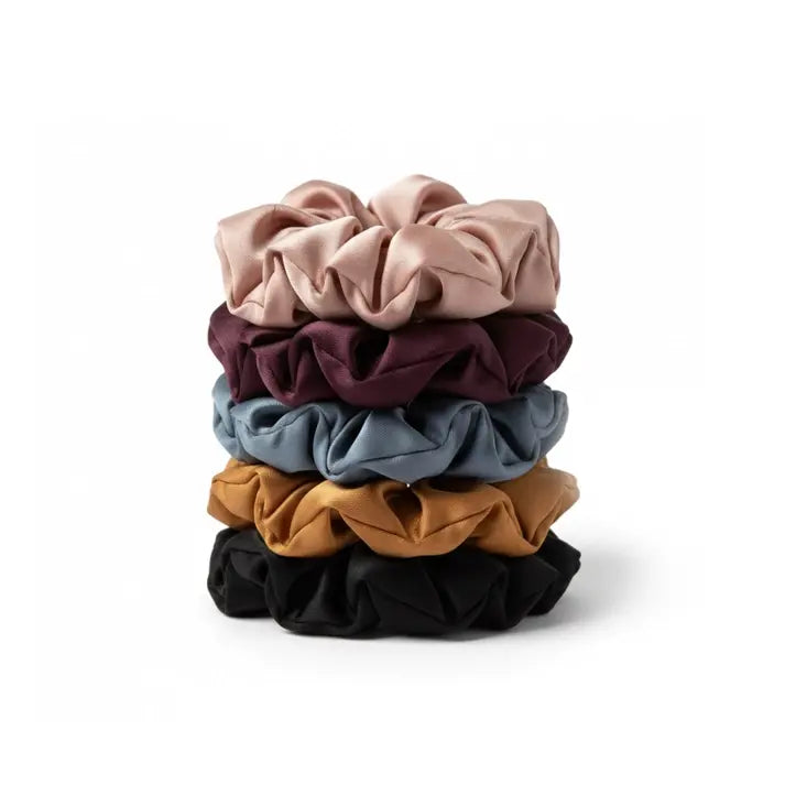 -pak Soft Satin Scrunchies Medium Inka