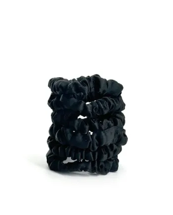 -pak Soft Satin Scrunchies Small Black