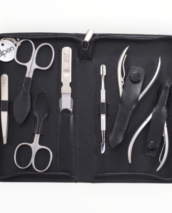 Alpen Manicuresæt No  6825    Dele  Sort Læderetui