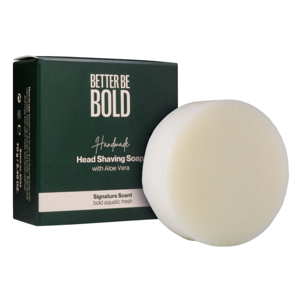 Better Be Bold Handmade Headshaving Soap Aloe Vera 70