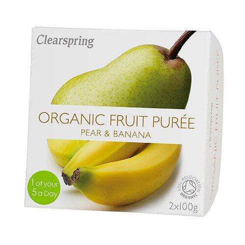 Clearspring Frugtpuré Banan  Pære    200g