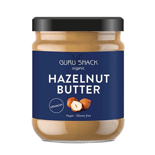 Hasselnøddesmør Crunchy   Guru Snack 250 Gram