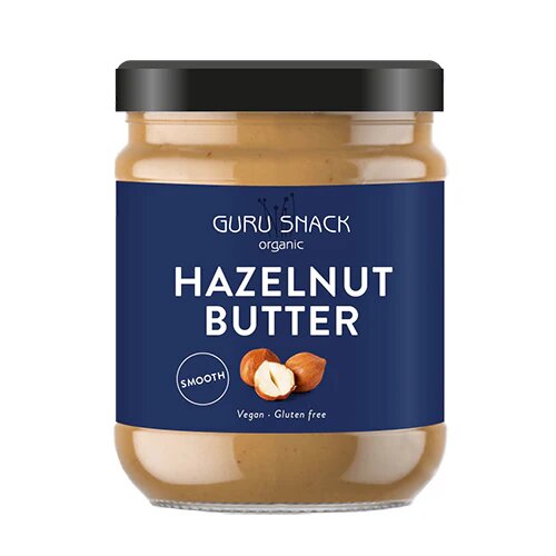 Hazsselnøddesmør Smooth   Guru Snack 250 Gram