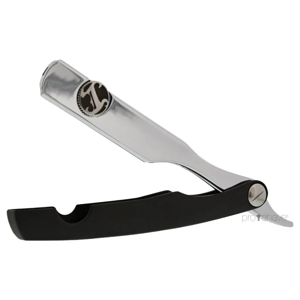 Irving Barber Company Straight Razor Matte Black Chrome