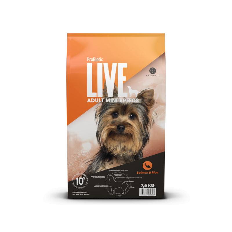 Kg  Probiotic Live Adult Mini Breeds Voksenfoder Med Laks Til Små Hunderacer