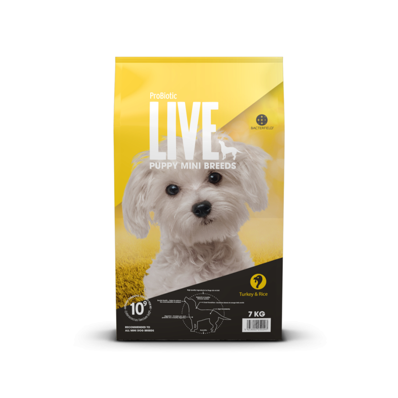 Kg  Probiotic Live Puppy Mini Breeds Hvalpefoder Med Kalkun Til Små Hunderacer