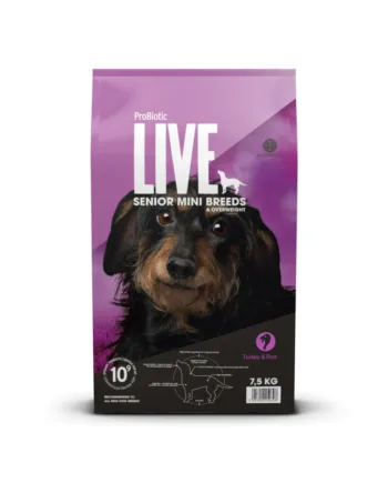 Kg  Probiotic Live  Senior Mini Breeds Seniorfoder Med Kalkun Til Små Hunderacer