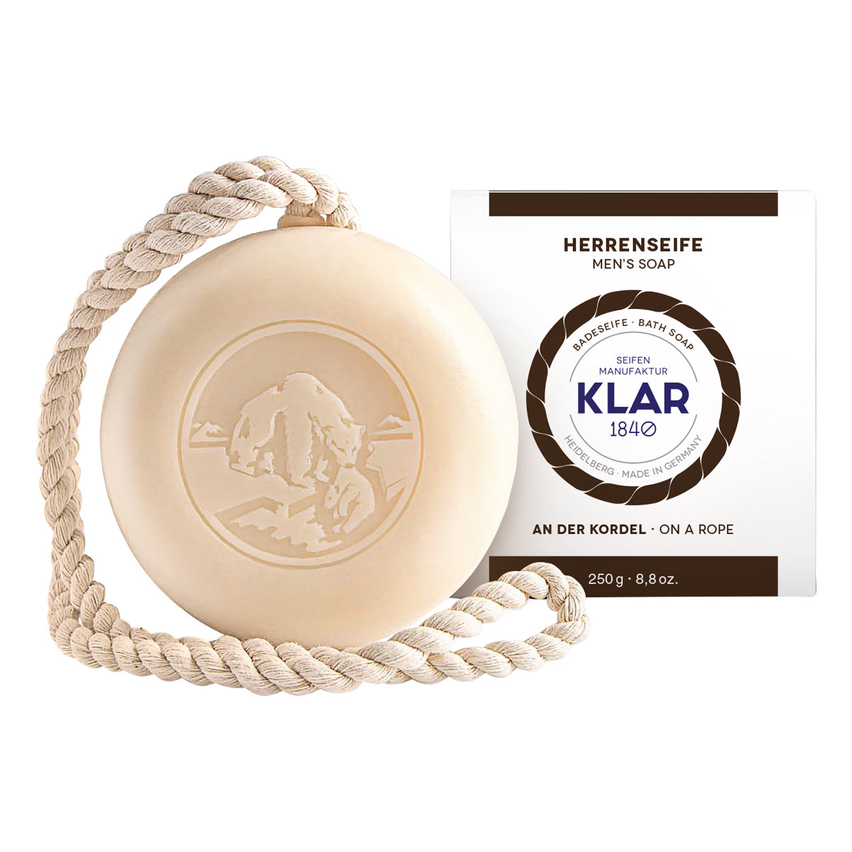 Klar Seifen Badesæbe Til Mænd På Snor 250 Gr