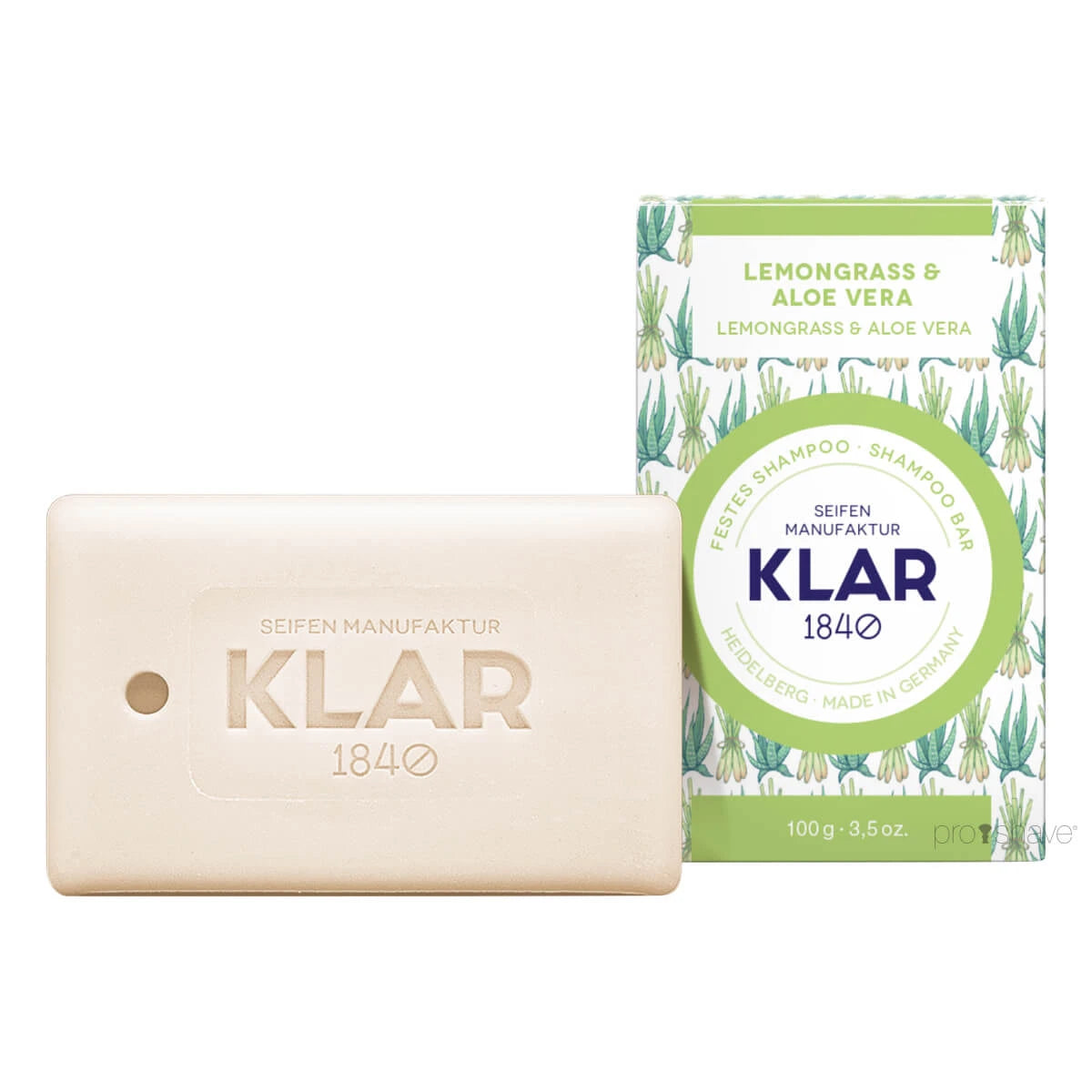 Klar Seifen Shampoo Bar Citrongræs Aloe Vera 100 Gr