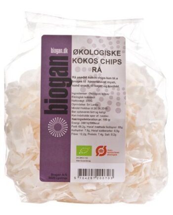 Kokoschips Rå økologisk 200 Gram