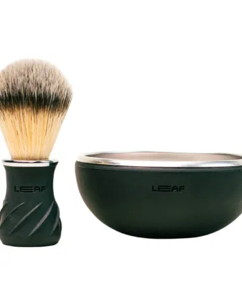 Leaf Shave Sæt Med Barberkost   Barberskål  Sort