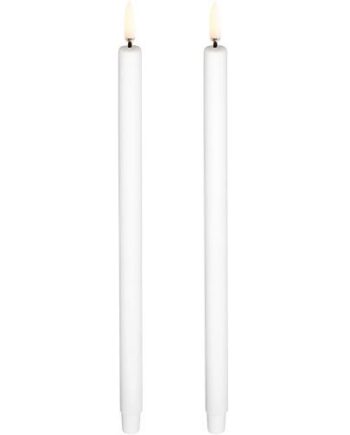 Led Mini Taper Candle  Smooth   -pack    3x25 Cm Nordic White
