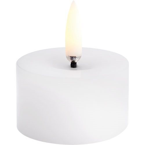 Led Pillar Melted Candle  Smooth  5x2   Cm Nordic White   Stk